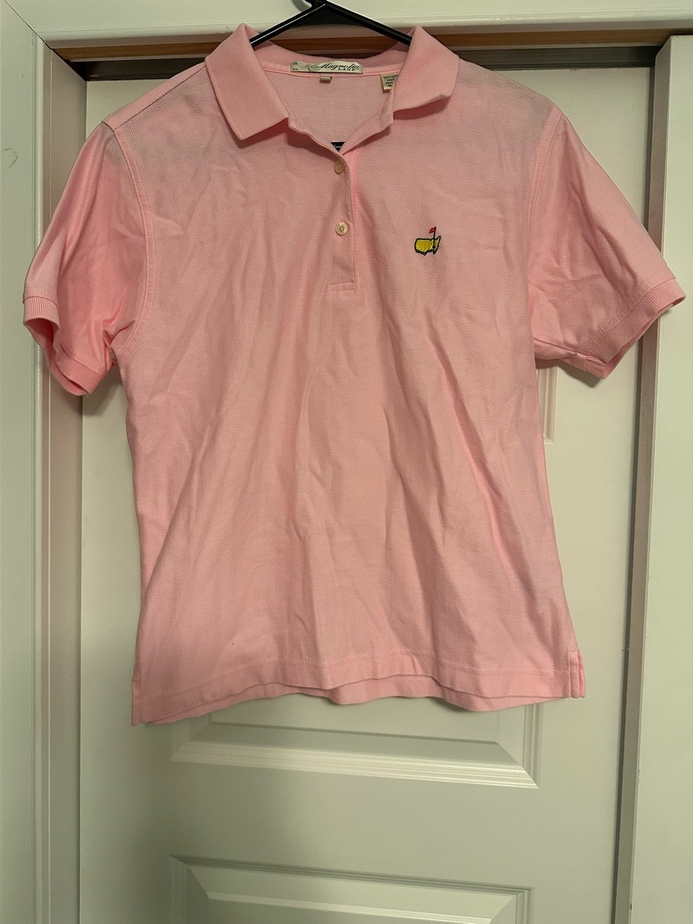 Vintage Magnolia Lane Masters Collection Golf Polo Pink Womens M Textured Cotton